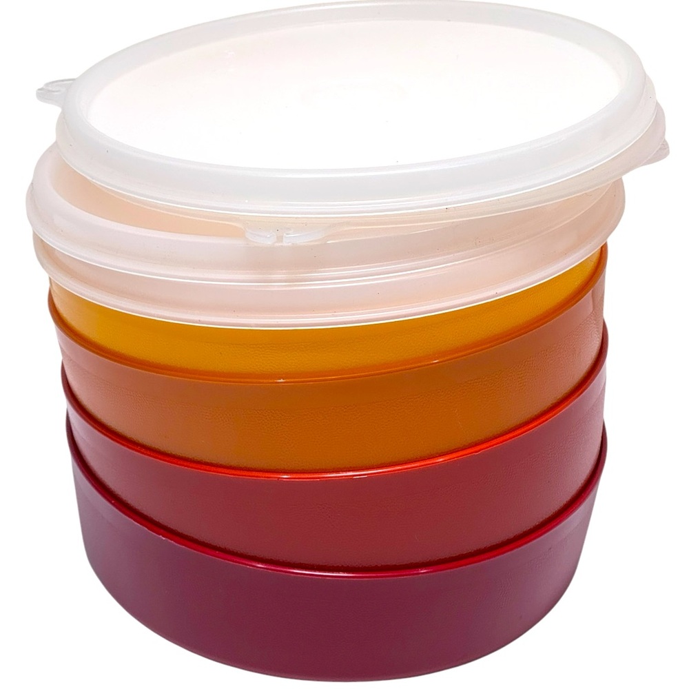 Tupperware Red and Orange Food Storage Containers